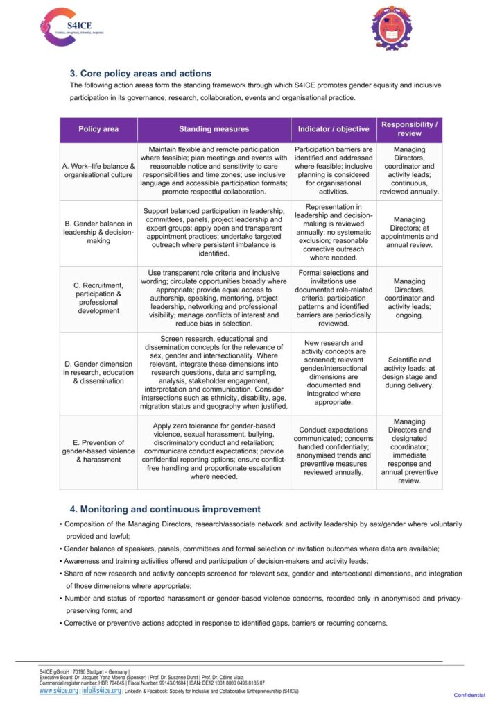 S4ICE Gender Equality Policy GEP 2 2