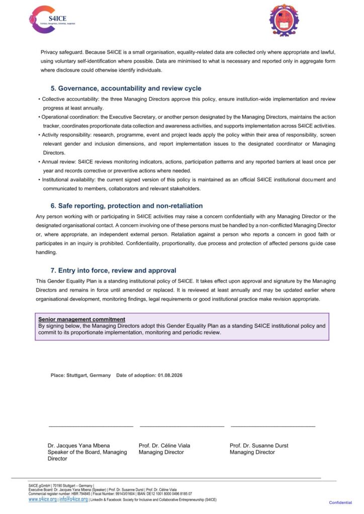 S4ICE Gender Equality Policy GEP 2 3